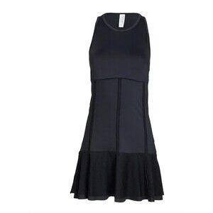 InPhorm MAI Tennis Dress Black Pleated Mesh Trim Athletic womens Size Small